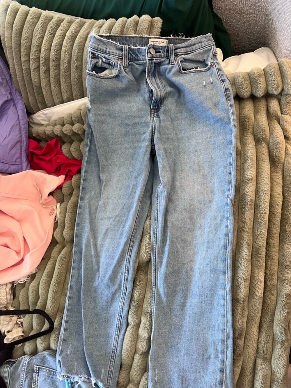 Abercrombie & Fitch Light Wash Straight-Leg Jeans